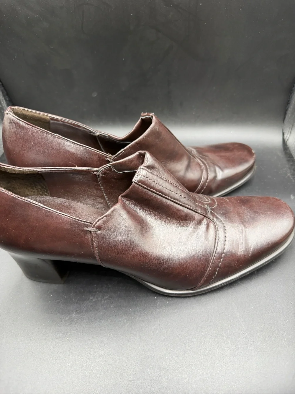 Franco Sarto Slip-On Dress Shoes in Dark Brown Leather